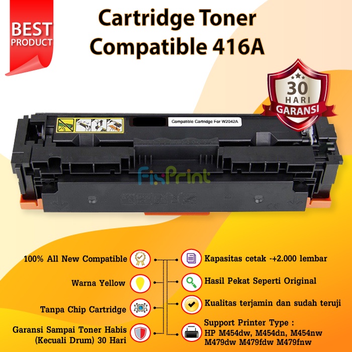 Cartridge Toner Compatible HP 416A 416a W2040A W2041A W2042A W2043A Printer M454dw M454dn M454nw