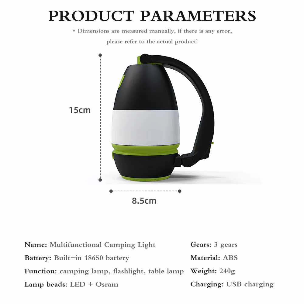 TD-DGD LemonBest Lampu LED Lentera Camping Lantern Light 1200mAh - LB170