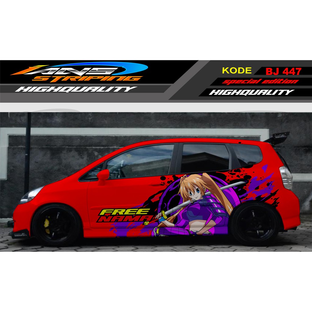 STICKER MOBIL JAZZ, AGYA, BRIO / DECAL STICKER MOBIL JAZZ, SWIFT / VARIASI STIKER MOBIL ANIME