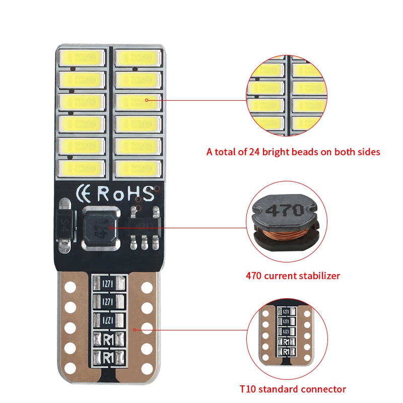 1pcs canbus t10 w5w 194 501mobil led interior Instrumen Lampu Bohlam Untuk Dioda Mobil Lebar Otomatis Kendaraan Lampu Putih Merah Biru 12v