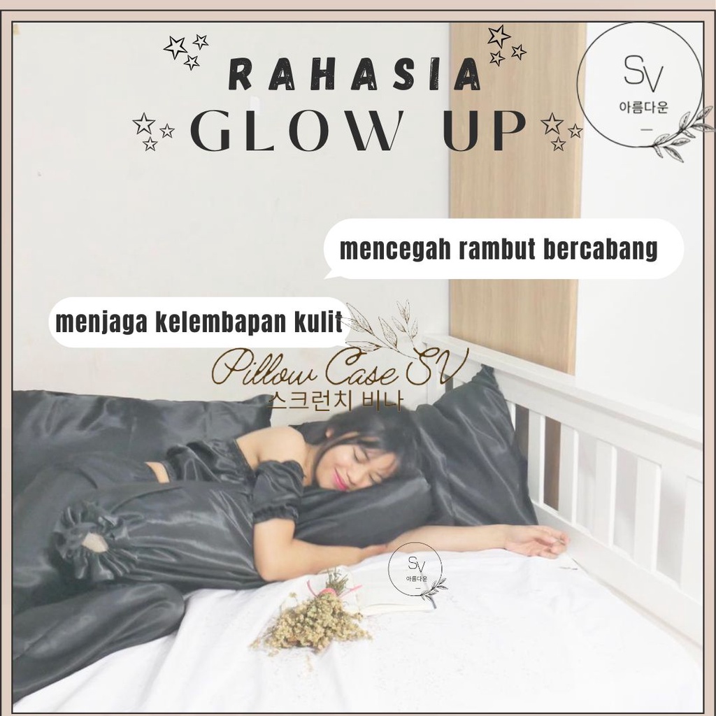 Sarung Bantal Silk SV GLOW UP VVIP GRADE A Kecantikan Silk Wajah Glowing pillowcase silk sarung bantal silk kesehatan rambut dan kulit