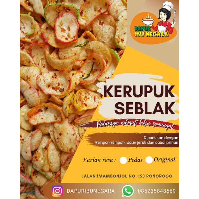 

Kerupuk seblak pedas kencur daun jeruk