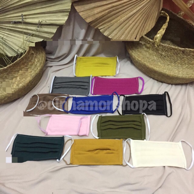 MASKER KAIN TALI KARET EARLOOP TELINGA / MASKER HIJAB NON MEDIS 2 LAPIS