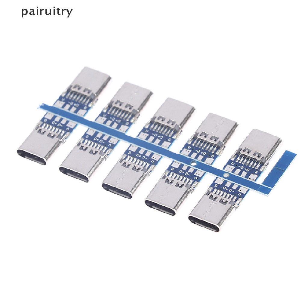 Prt 10pcs Konektor USB 3.1 Tipe C 14 Pin Female Socket receptacle Tembus Lubang PRT