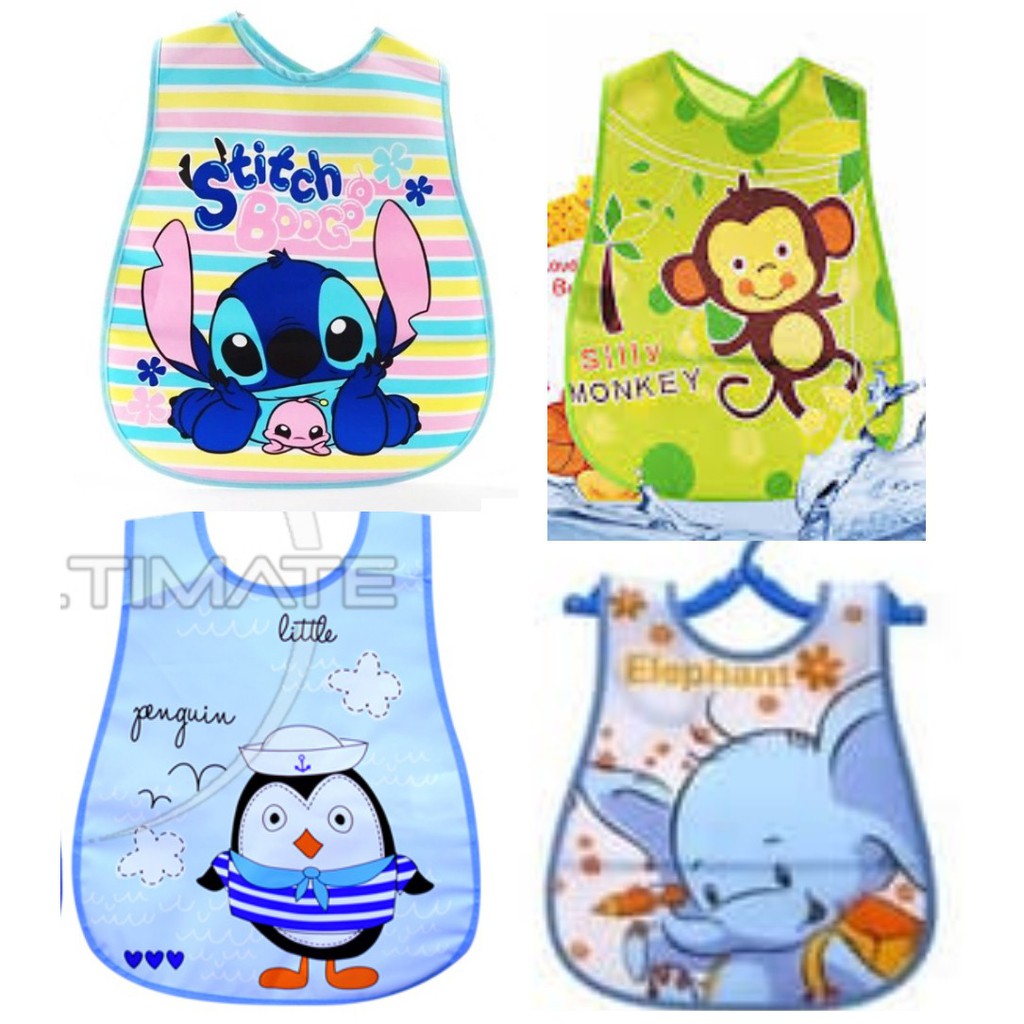 Slabber Plastic Slaber Eva Celemek makan Bayi Waterproof Baby Bib apron plastik tatak iler bibs