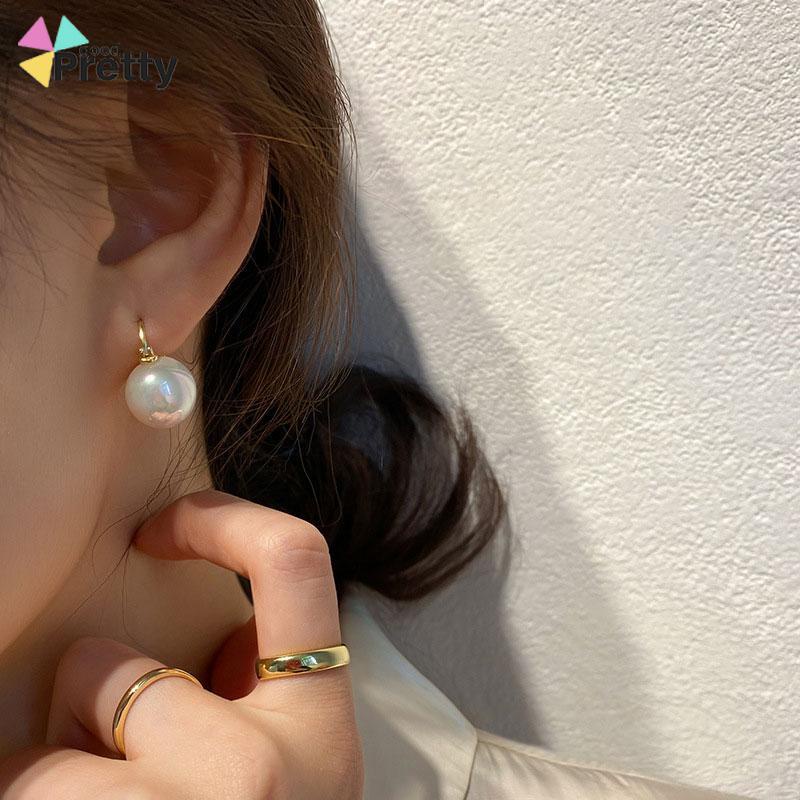 Anting Mutiara Besar Gaya Retro Korea Aksesoris Fashion - PD