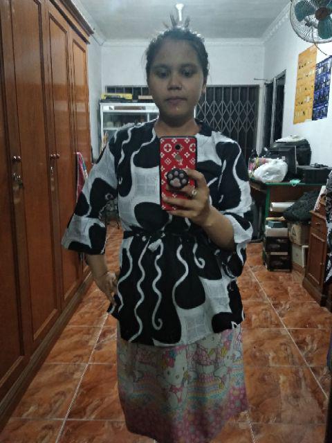 Atasan Batik Dolby Doldobby Doby Tenun Sutra Tulis Katun Atbm Baron Atasan Batik Wanita Sogan Srg308