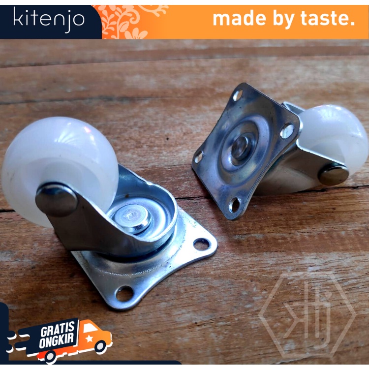 KITENJO RODA KASTOR UNTUK LEMARI ALMARI RAK TROLY ETALASE UKURAN 1 INCH KECIL TIPE HIDUP TANPA REM B