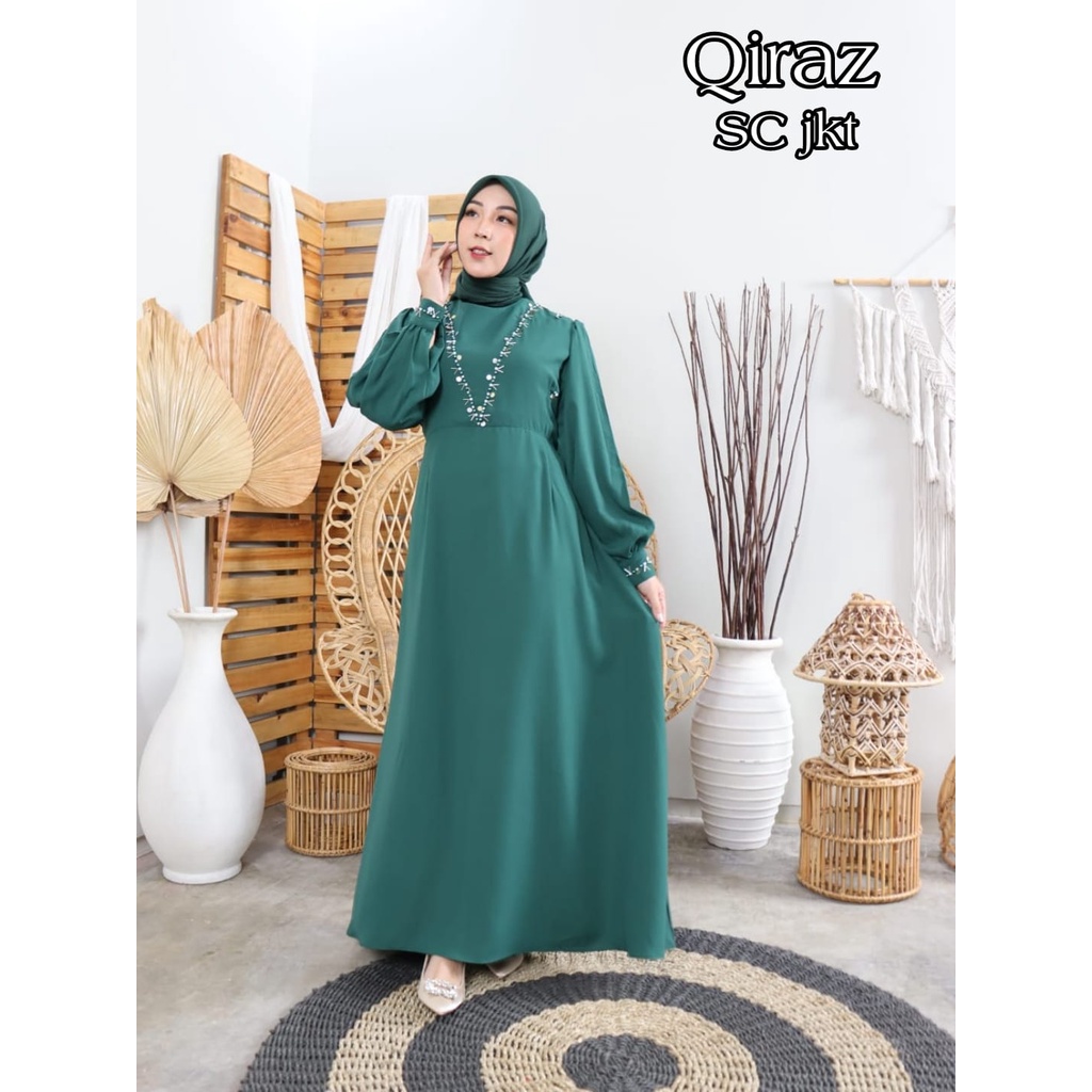 Permata Olshop / Kebaya Gamis Qiraz Premium /  Kebaya Seragam Pesta / Gamis Pesta Mewah