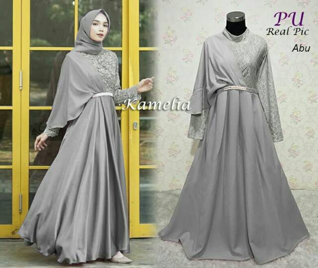 KAMELIA Gamis Pesta Mewah Maxi Dress Pesta Muslimah