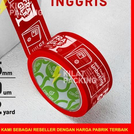 

► Lakban Fragile With Video Unboxing Putih - 45 mm x 72 yard Murah /SLOP ✭