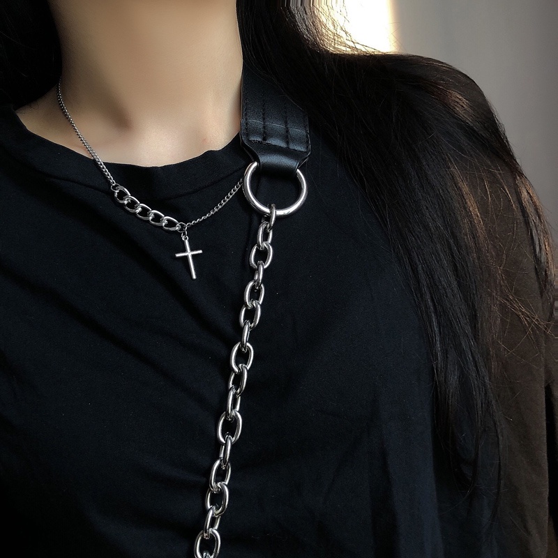 Cross Pendant Necklace Accessories Trendy Hip Hop Clavicle Chain