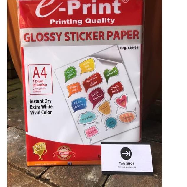 

(kode-764) EPRINT GLOSSY STICKER PAPER ..