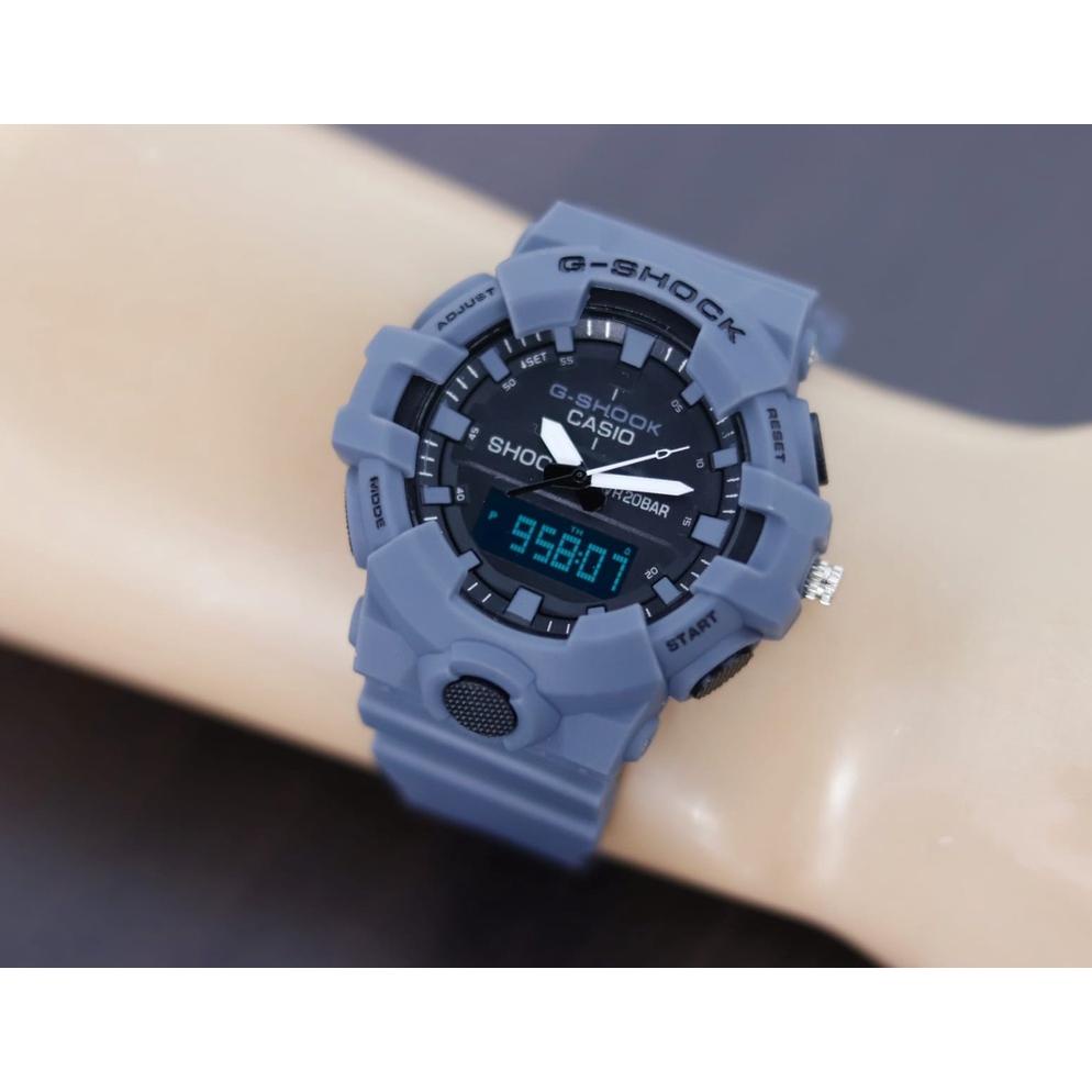 Jam Tangan Pria Gshock GA-800 Tali Rubber Digital&Analog Tanggal Hari Aktif