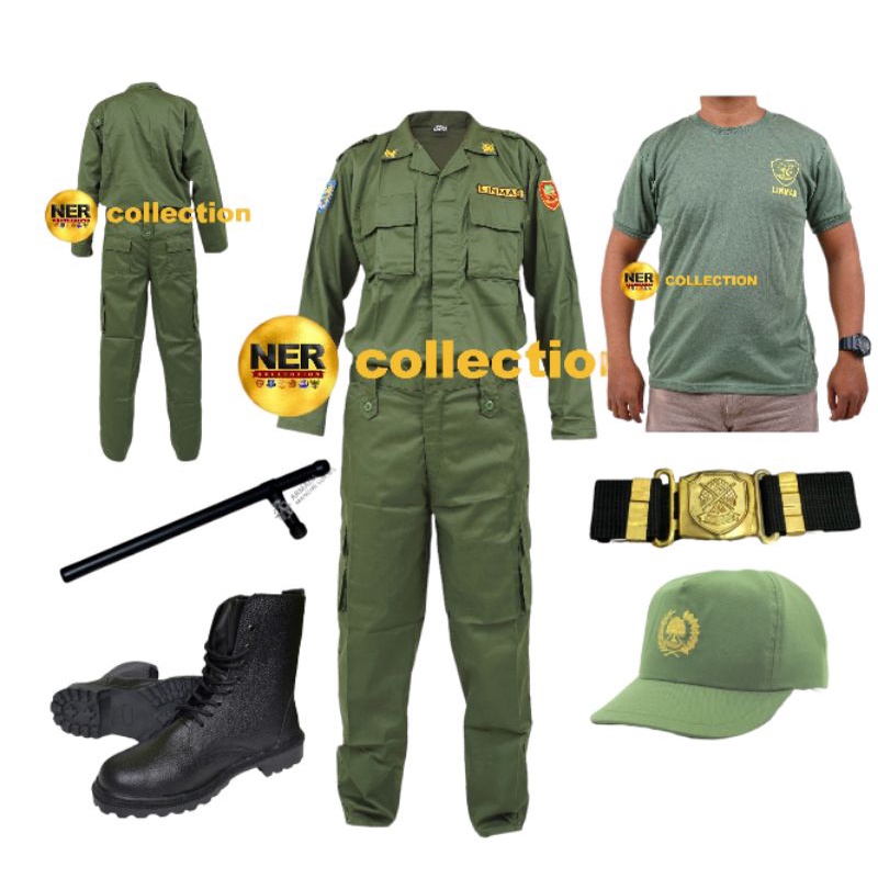 FULSET LINMAS/ 1 SET LINMAS/BAJU LINMAS/SEPATU PDL/KAOS LINMAS/SERGAM LINMAS TERBARU/PENTUNGAN