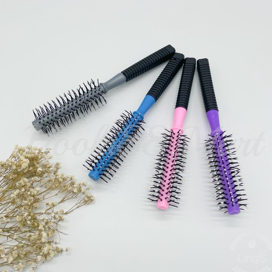 Sisir Blow Rambut Gulung Bintik Warna Import / Sisir Blow / Sisir Roll / Sisir Gulung Murah Import