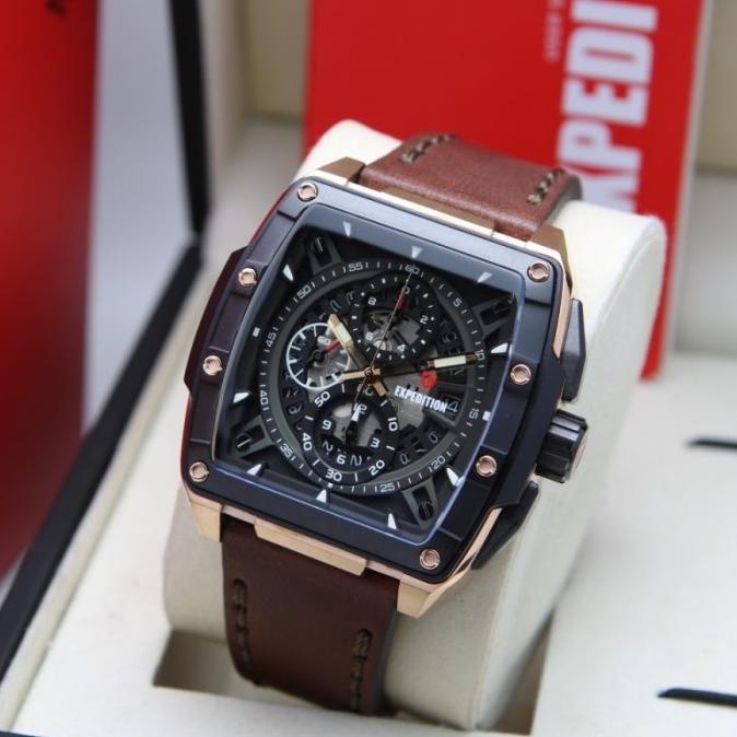 [ Original ] Jam Tangan Pria / Cowok Expedition 6815 E 6815 Kulit Dhakiydano