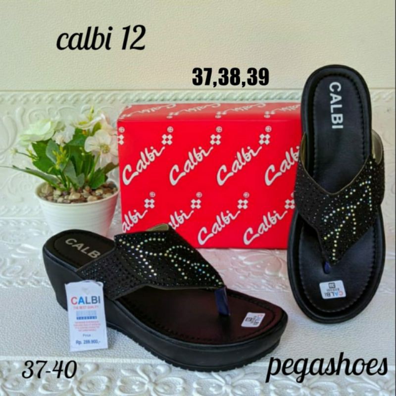 SANDAL WEDGES JEPIT CALBI MODEL DAUN #AORI