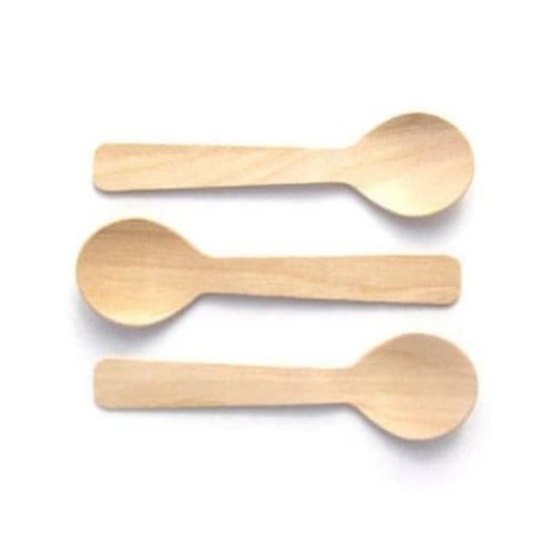 Jual Sendok Kayu Cm Disposable Birch Wood Spoon Sekali Pakai Isi