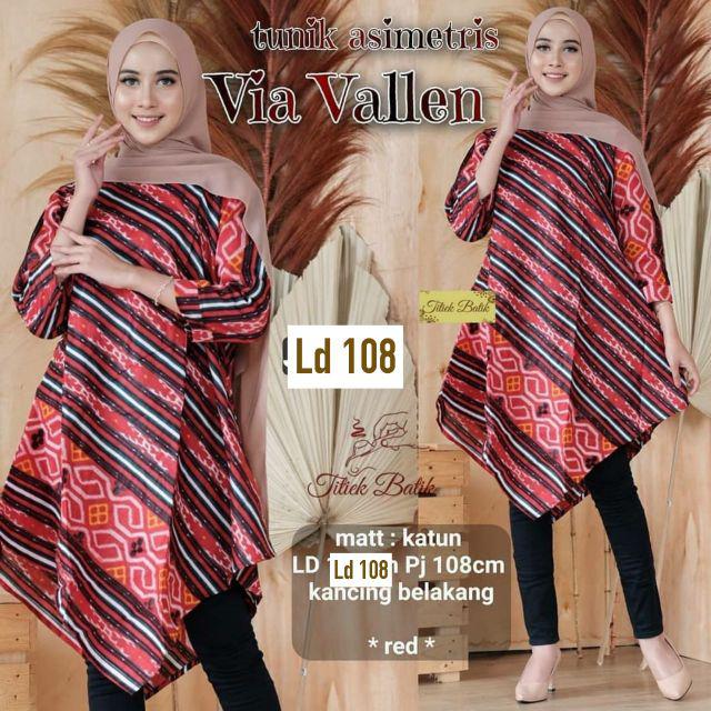 Model Tunik Batik Asimetris : Terbaru Tunic Lancip Salur ...