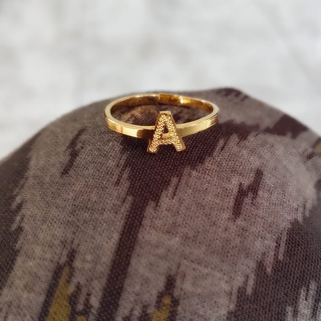 CINCIN KUNINGAN LAPIS EMAS DAN SILVER CUSTOM HURUF