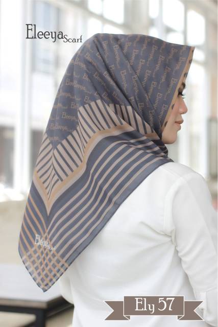 HIJAB SEGIEMPAT MOTIF ELY 57||  ELEEYA SCARF