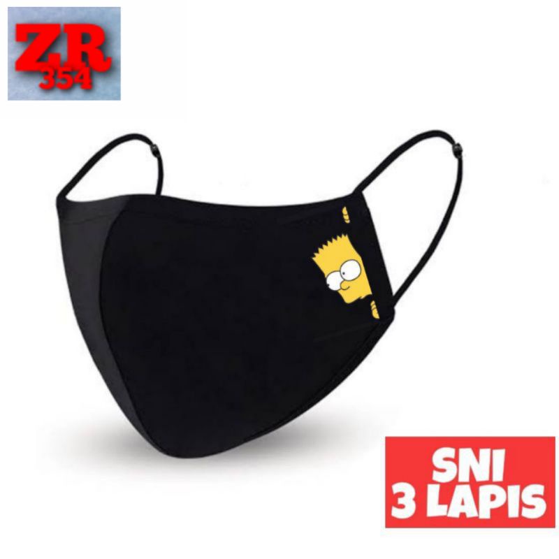 Masker THE SIMPSONS mask ANIME KARTUN / kain 3ply katun 3 lapis earloop headloop non medis duckbill 