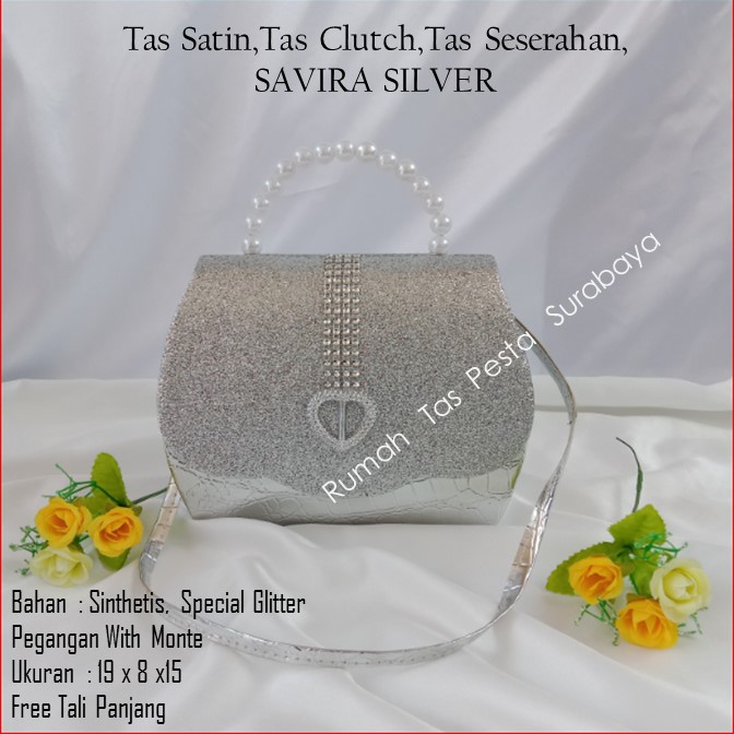 Tas Satin,Tas Clutch,Tas Seserahan,SAVIRA SILVER