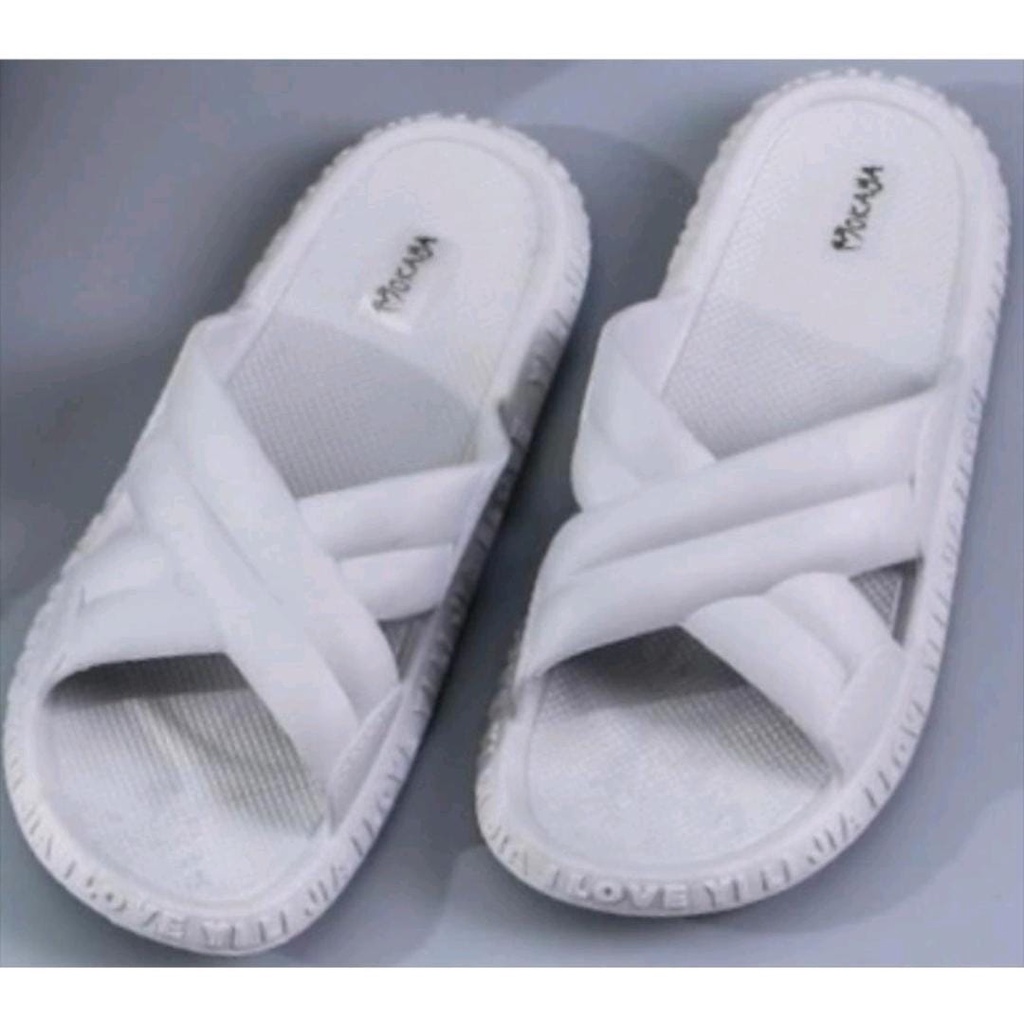 Sandal Slop Jelly Wanita Ban Silang Garis Cantik Keren Casual Pastel Colour Import Mokaya / Size 36-41 (8869-162)