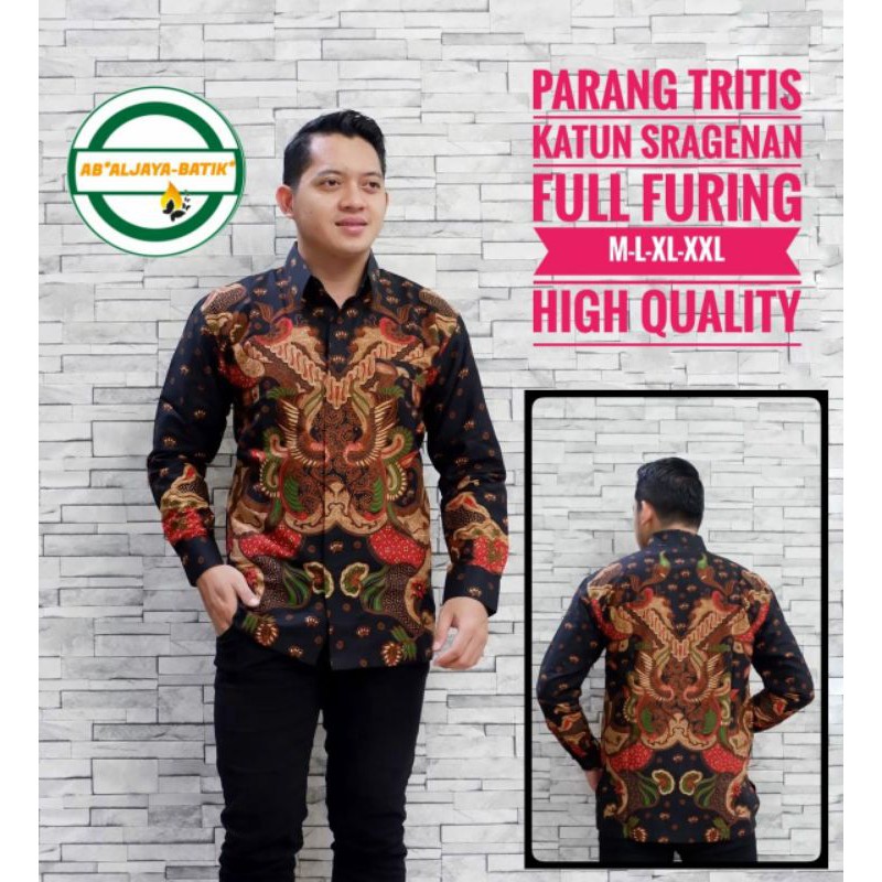 Kemeja Batik Terbaru Batik Lengan Panjang Batik Lengan Pendek Warna Hitam Coklat Batik TRITIS