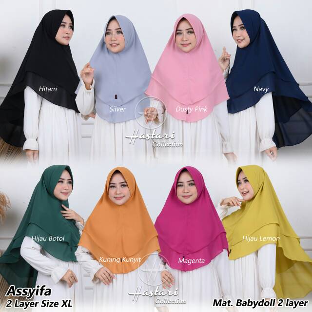 JILBAB Kerudung KHIMAR SYARI 2 LAYAR L