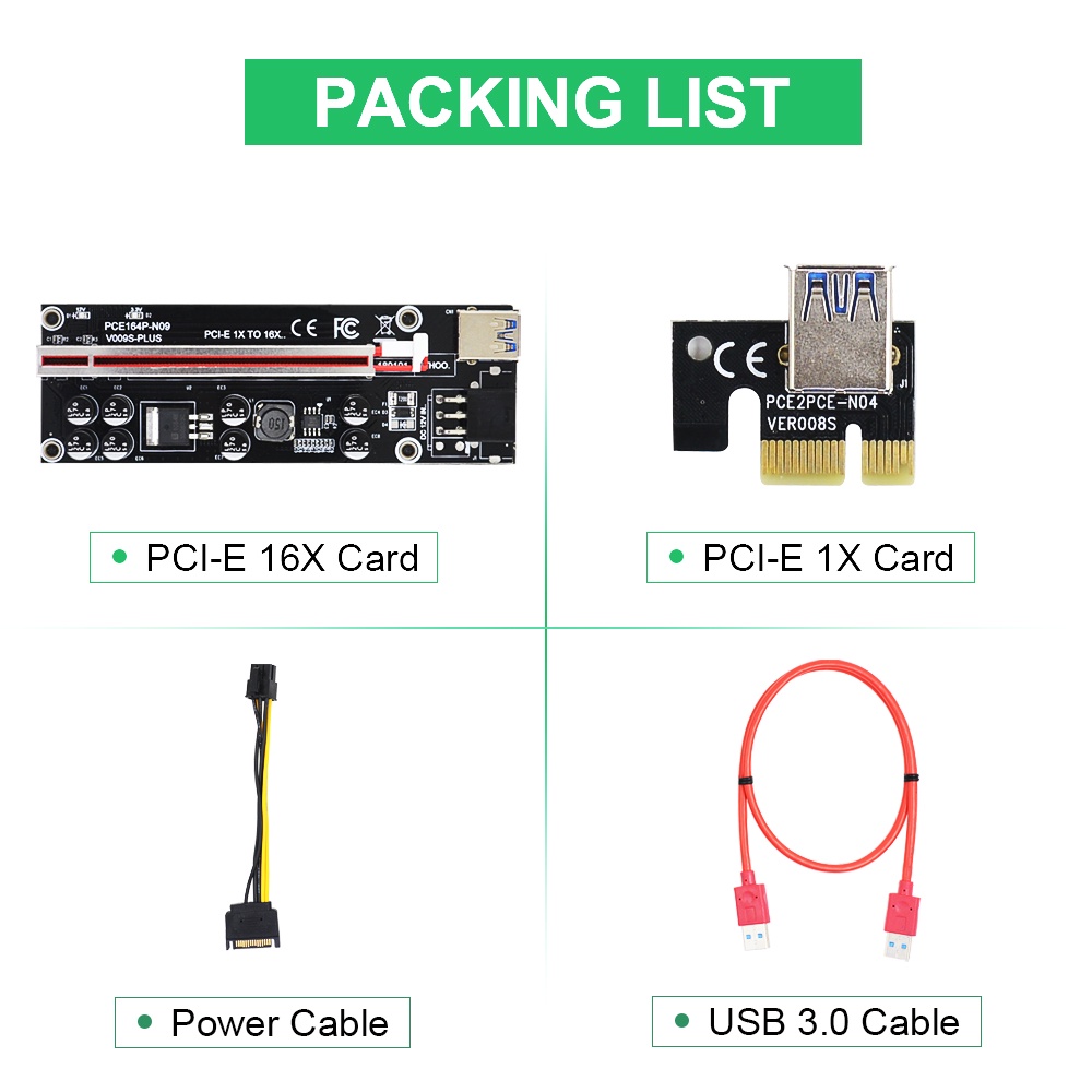 Usb 3.0 Gpu Dengan 6 Pin Interface Papan Ekstender Pci-E Riser/Papan Adapter Extender Riser Card/Pci-E Papan Adapter Riser Card Extender