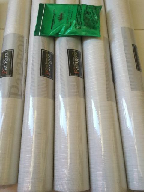 Wallpaper Dinding Serat Tekstur Kayu Cream Abu Coklat Elegan