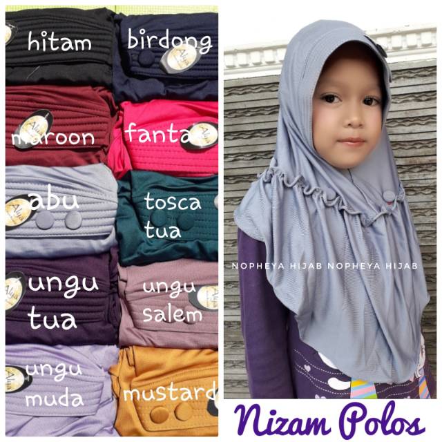 Jilbab anak murah Nizam polos