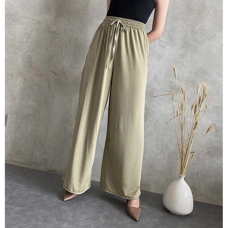 TERBARU- Cahya Kulot Bahan Katun Jersy HQ / Kulot Wanita JUMBO / Kulot Hightwaist Premium-5