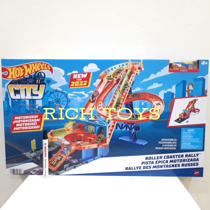HOT WHEELS CITY TRACK ROLLER COASTER RALLY MAINAN MOBIL BALAP ANAK