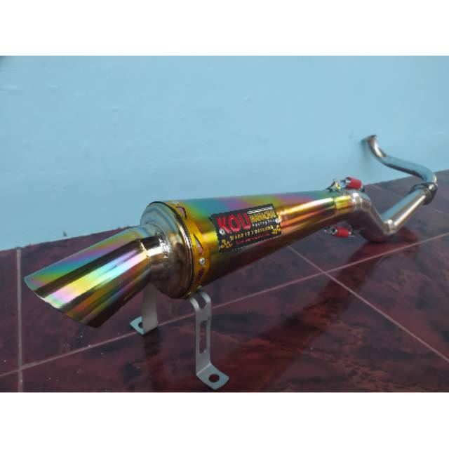 Knalpot Racing KOU Mahachai Pelangi motor Beat BeatStreet Beat karbu Beat FI Scoopy Spacy