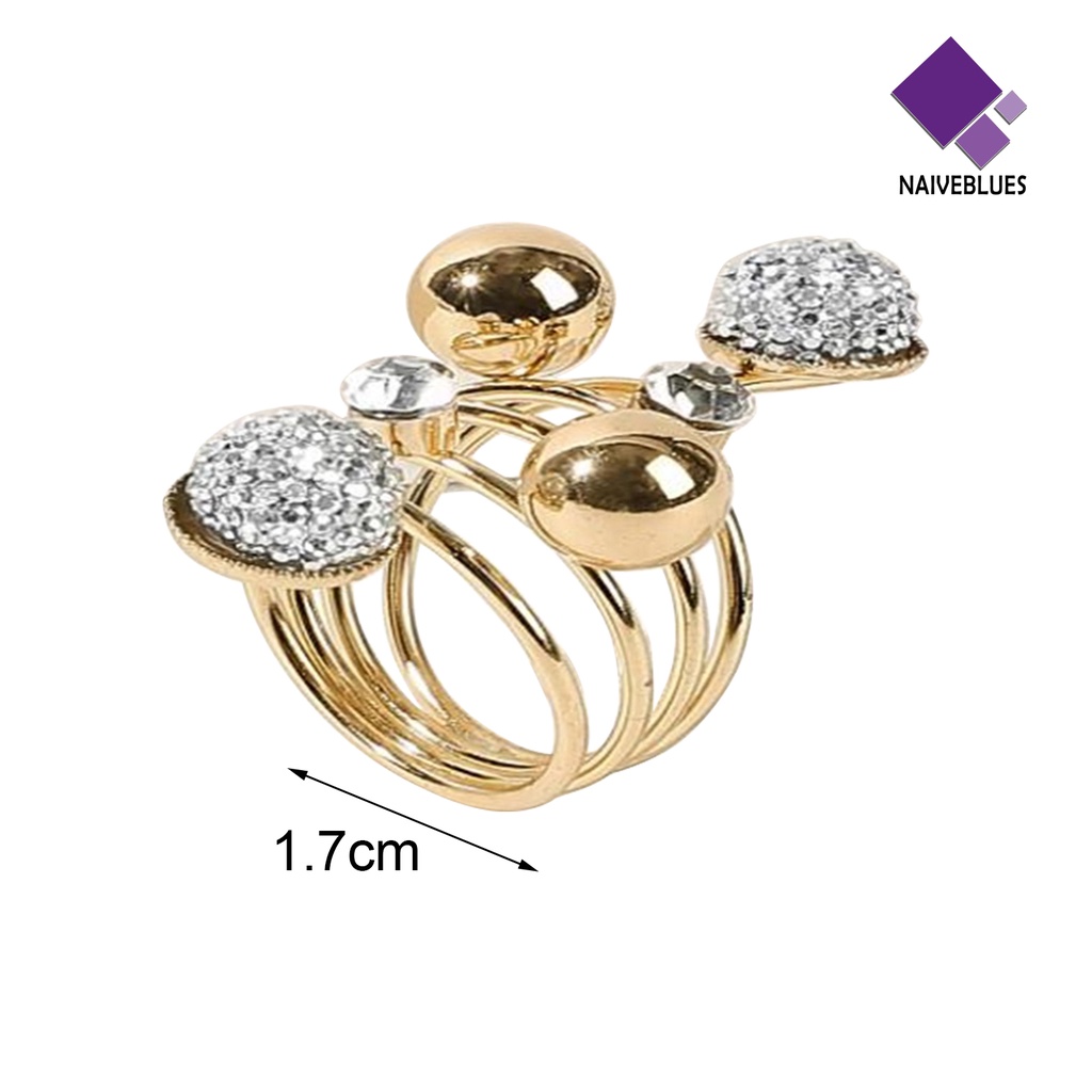 Naiveblue Cincin Alloy Adjustable Hias Mutiara Imitasi Untuk Wanita