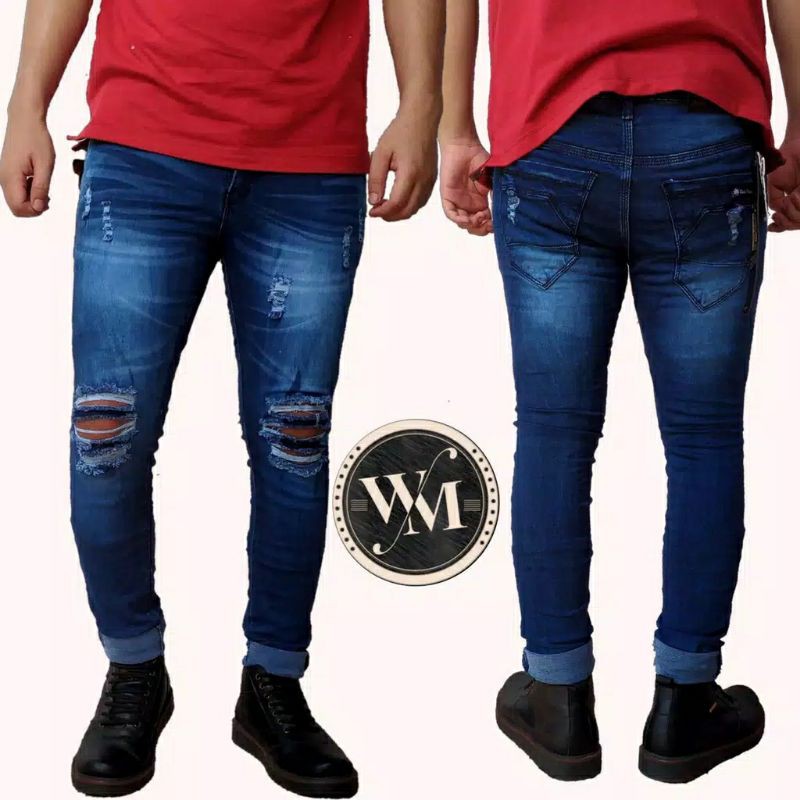 Celana Jeans Sobek Skinny Jeans