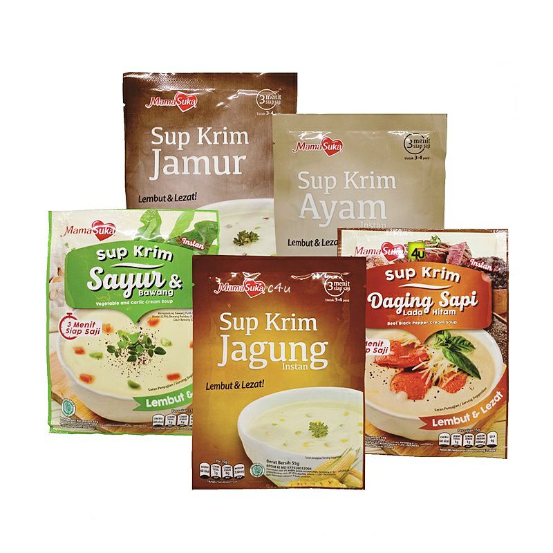 

Sup Krim Mama Suka Daging Sapi/Sayur & Bawang/Jagung/Ayam/Jamur