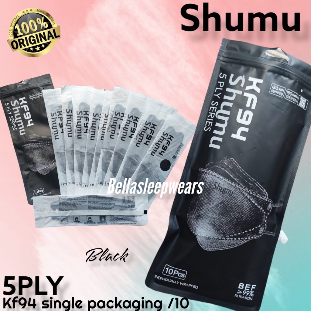 MASKER SHUMU KF94 PRO 5PLY SINGLE INDIVIDUAL PACKING ORIGINAL KEMENKES ISI 10 PACK