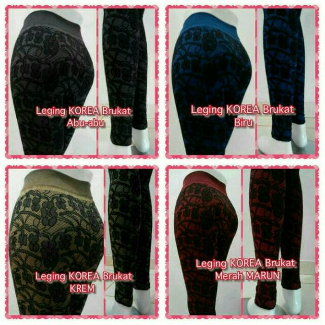 Celana legging korea brukat import murah
