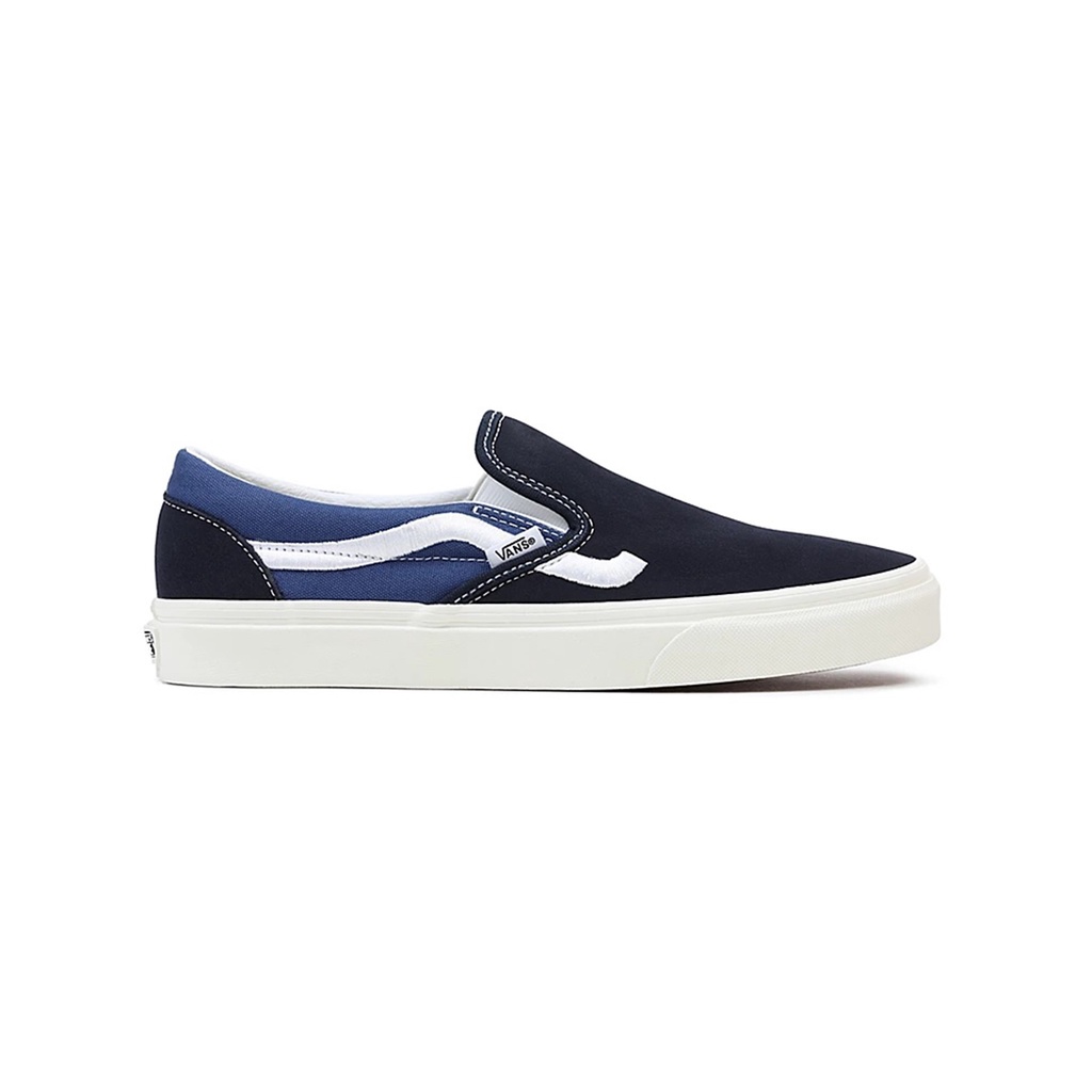 SEPATU VANS OFF THE WALL | SLIP ON SIDESTRIPE NAVY