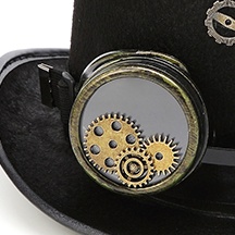 Steampunk Gothic Style Tall Hat with Chain Details 8574