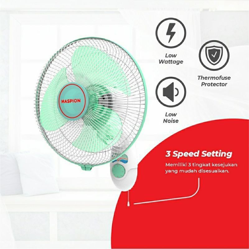 Kipas Angin Dinding / Wall Fan Maspion MWF-31 K / MWF-31K / MWF31K 12 Inch