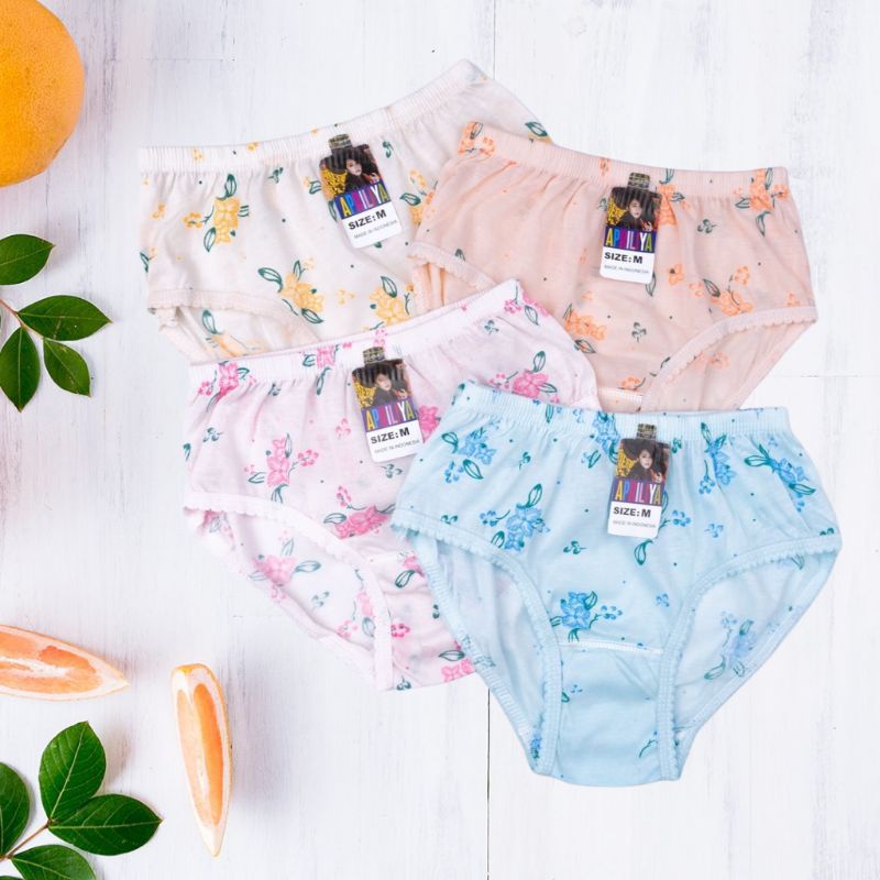 ART 035 | 6 PCS (SETENGAH LUSIN) CD WANITA DEWASA N&Q SABLON BUNGA | PUTRI YULIANA BORDIR