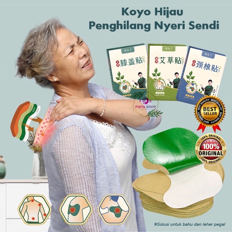 Koyo hijau herbal 12pcs lutut zhenwanai sumifun salah bantal pegal linu nyeri sendi FISTASHOP