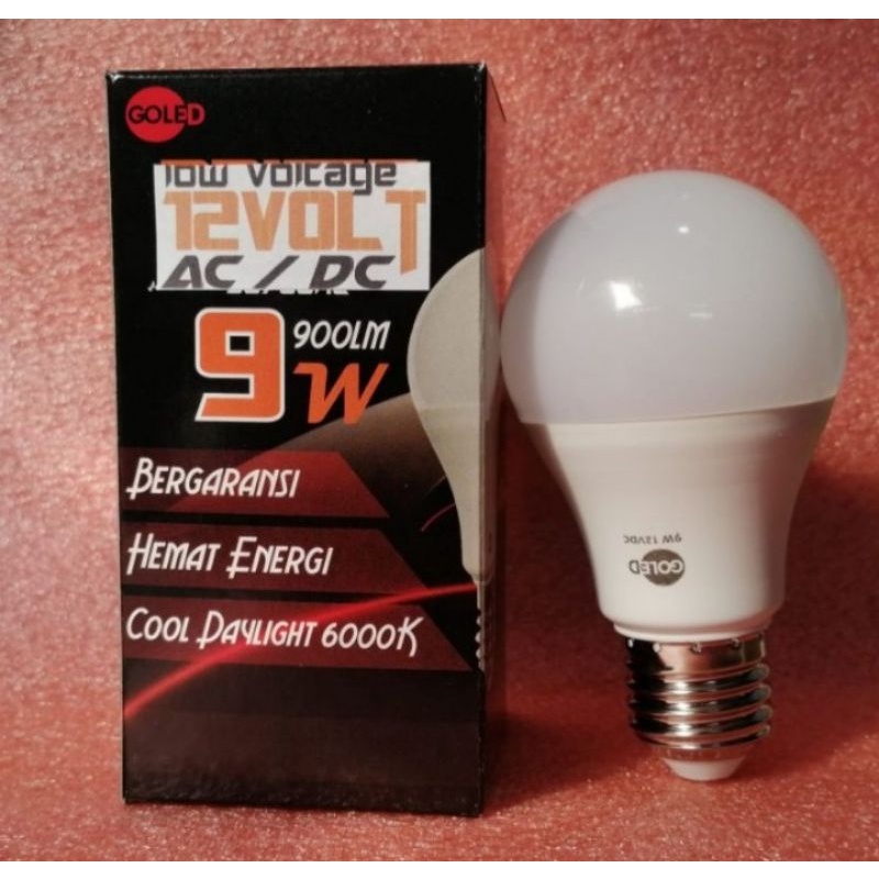 Lampu bohlam led 9watt 12V DC murah white bulb