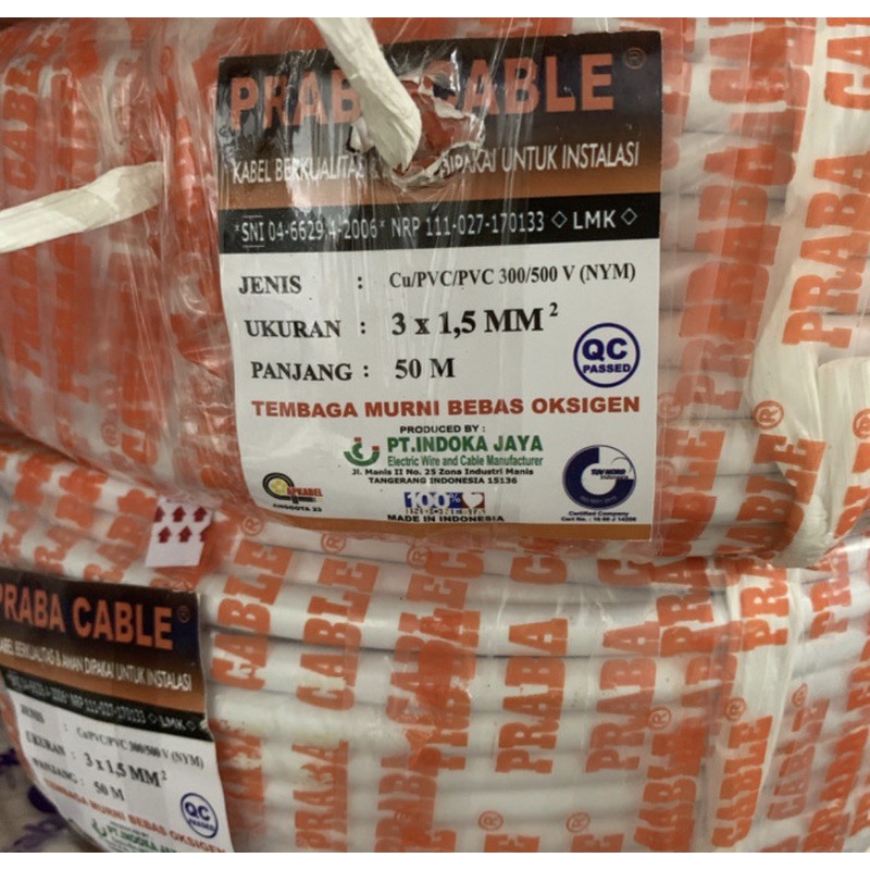 Kabel Listrik NYM 3x1.5 Praba 50M