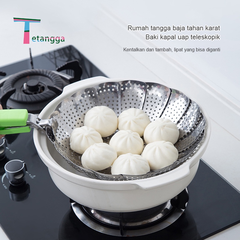 Kukusan Stainless Flexible - Steamer Alat Kukus Serbaguna Flexible Kukusan Bunga Tirisan Buah Sayur